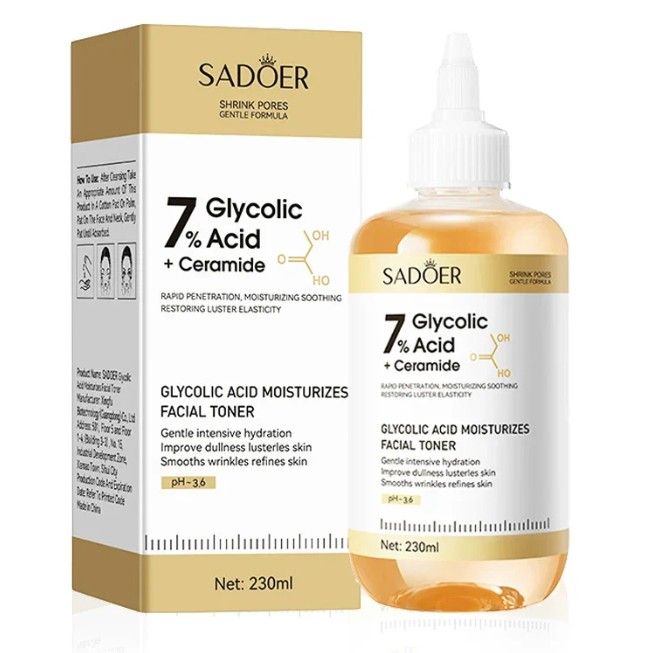 Sadoer 7% Glycolic Acid + Ceramide Facial Toner 230ml