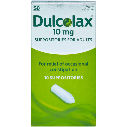 Dulcolax Suppositories For Adults 10 Tablets